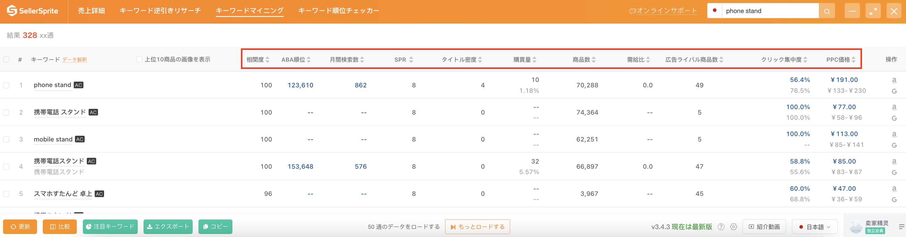 並べ替え