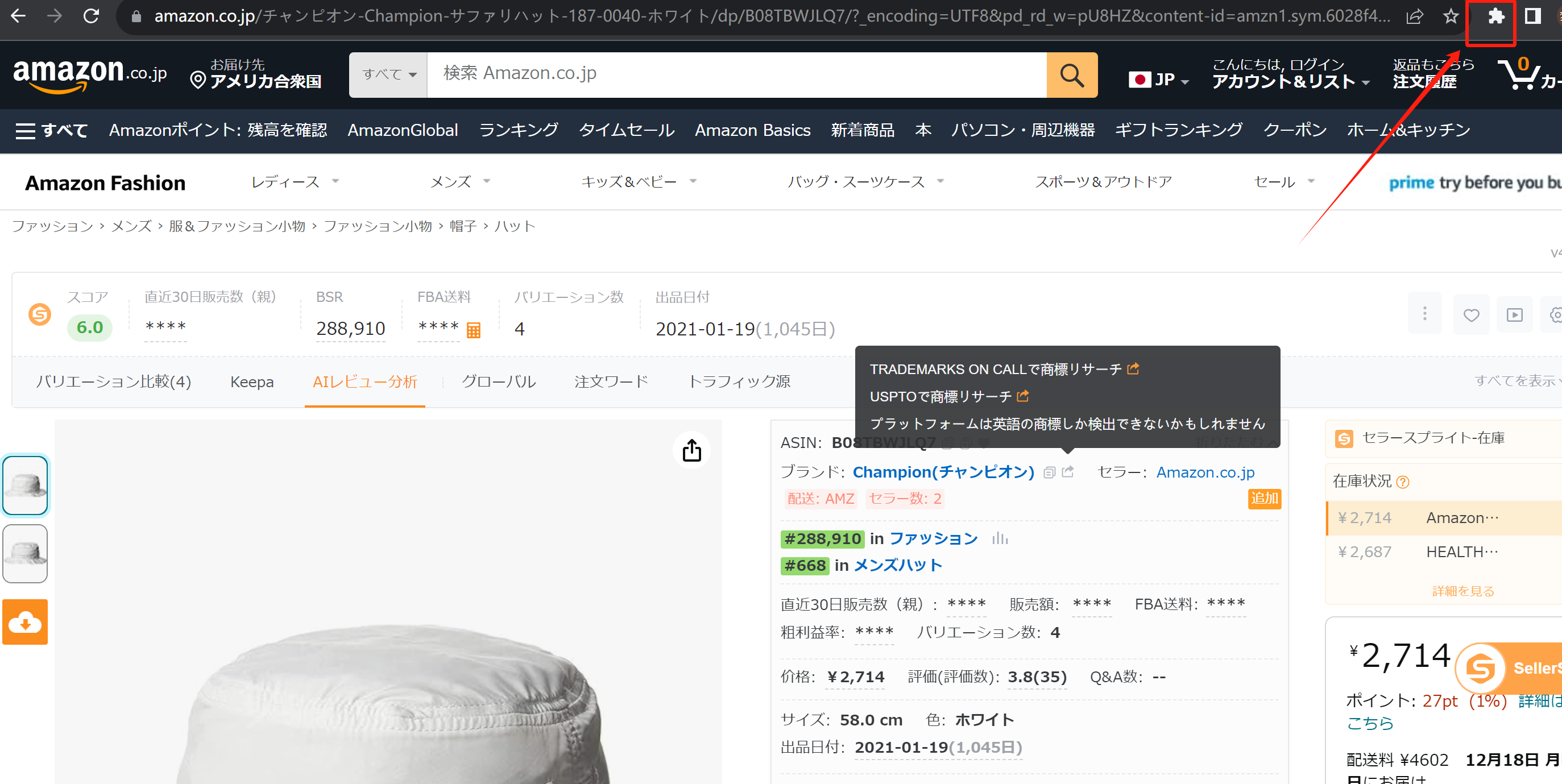 拡張機能ボタン