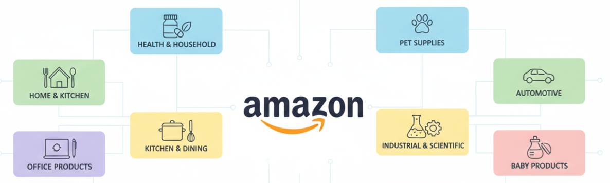 some recommended amazon categories for amazon sellers to do product research