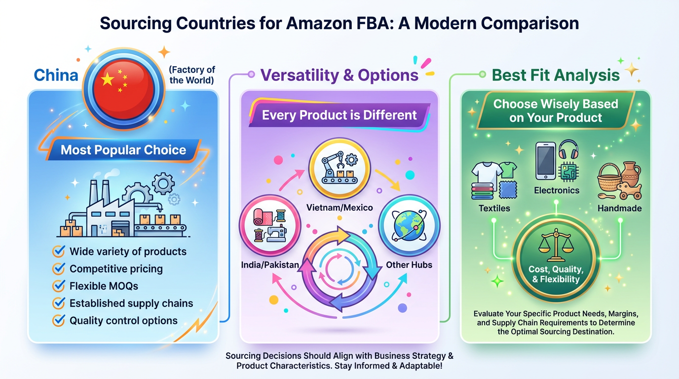 An image comparing the differences between sourcing from China and from other countries