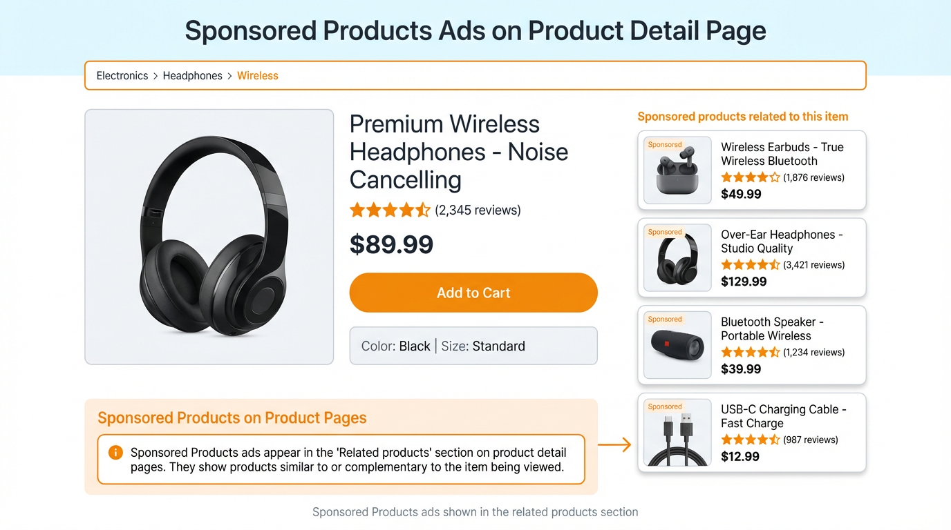 Sponsored Products ads shown on an Amazon product detail page in the related products section.