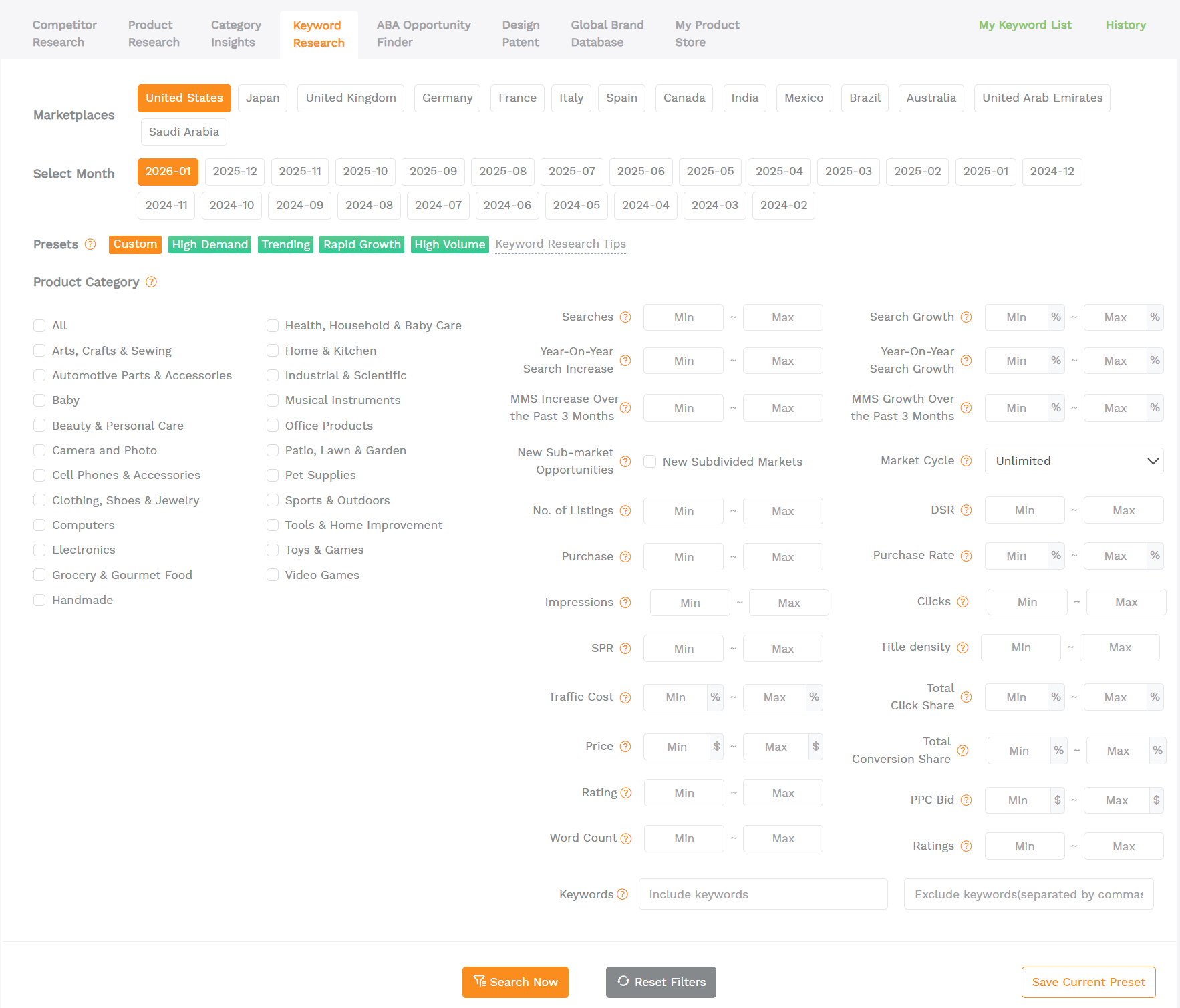 Amazon Keyword Research data analysis
