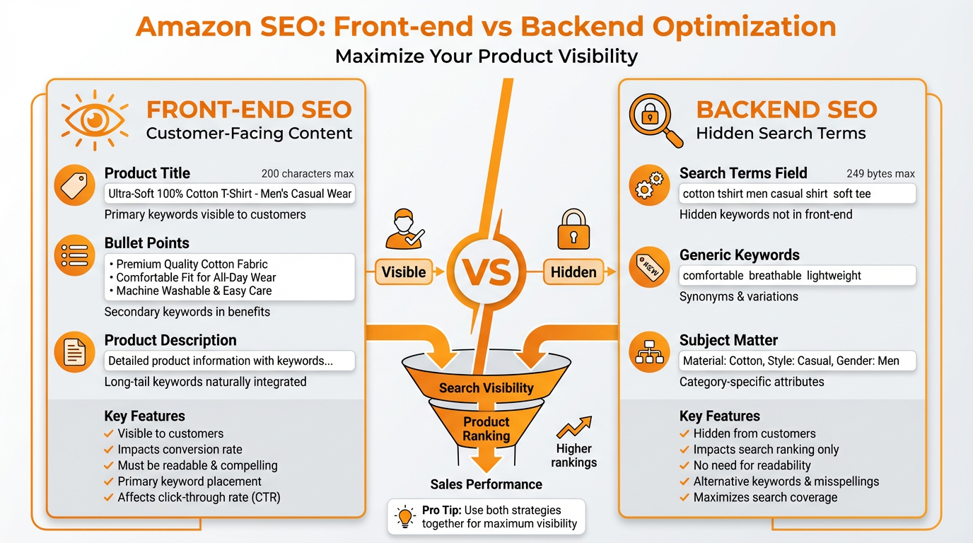  Amazon SEO Front-end vs Backend Comparison]