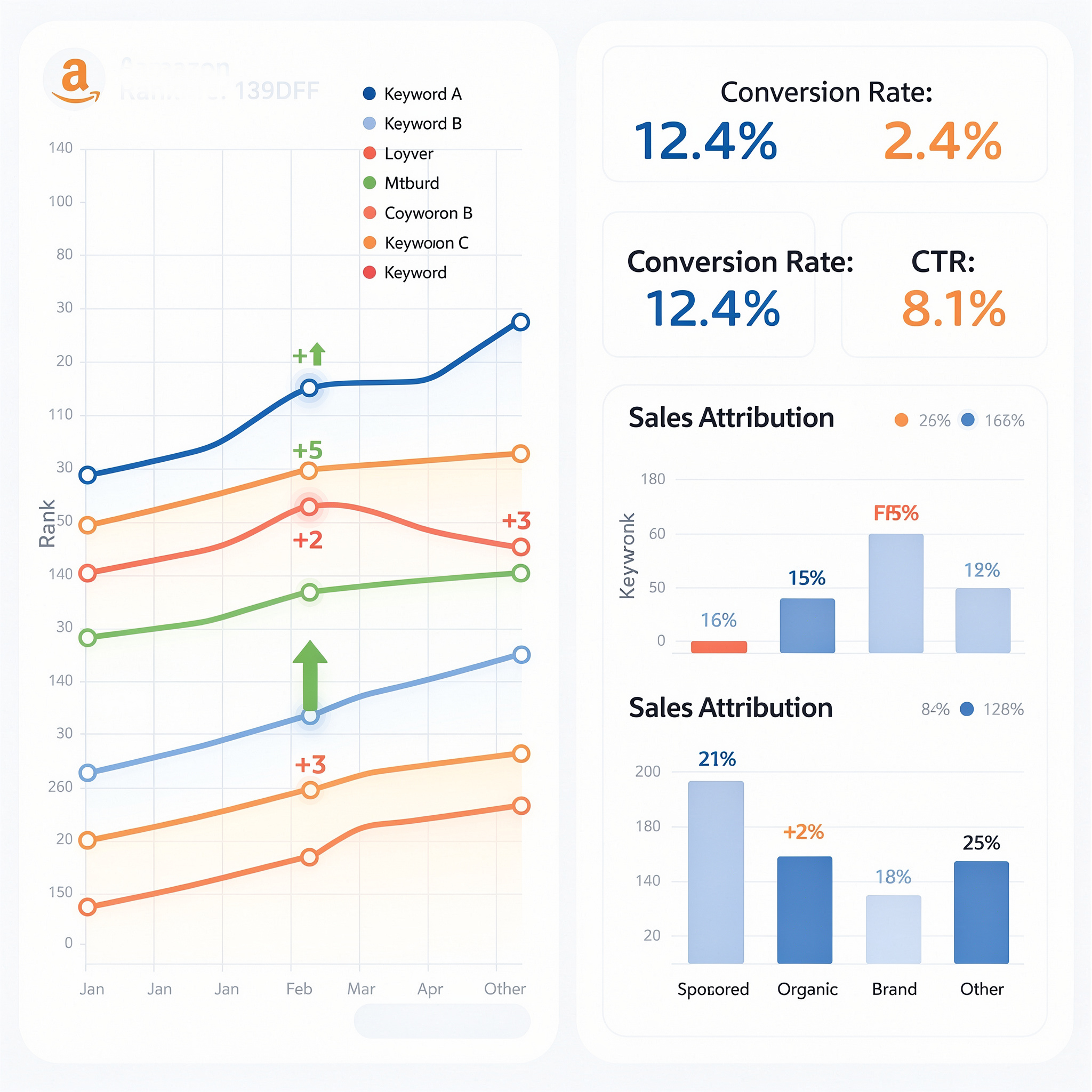 Amazon keyword rank tracking dashboard example