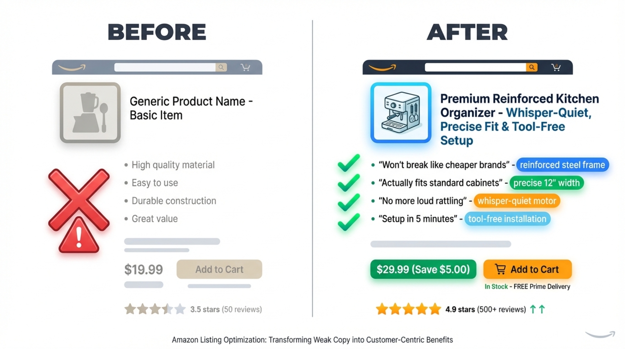 Optimize Amazon listing using customer review language