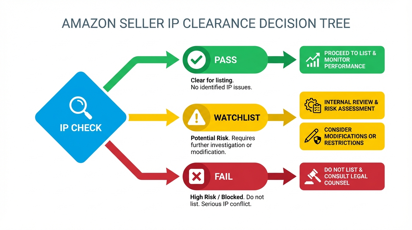 IP clearance decision tree for Amazon sellers