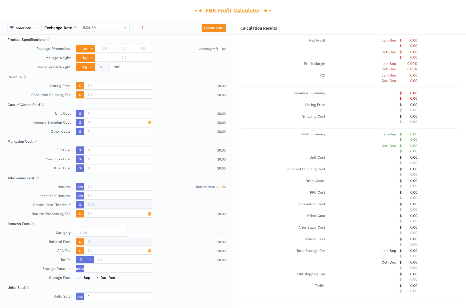 SellerSprite's Amazon Product Profit Feasibility Calculator