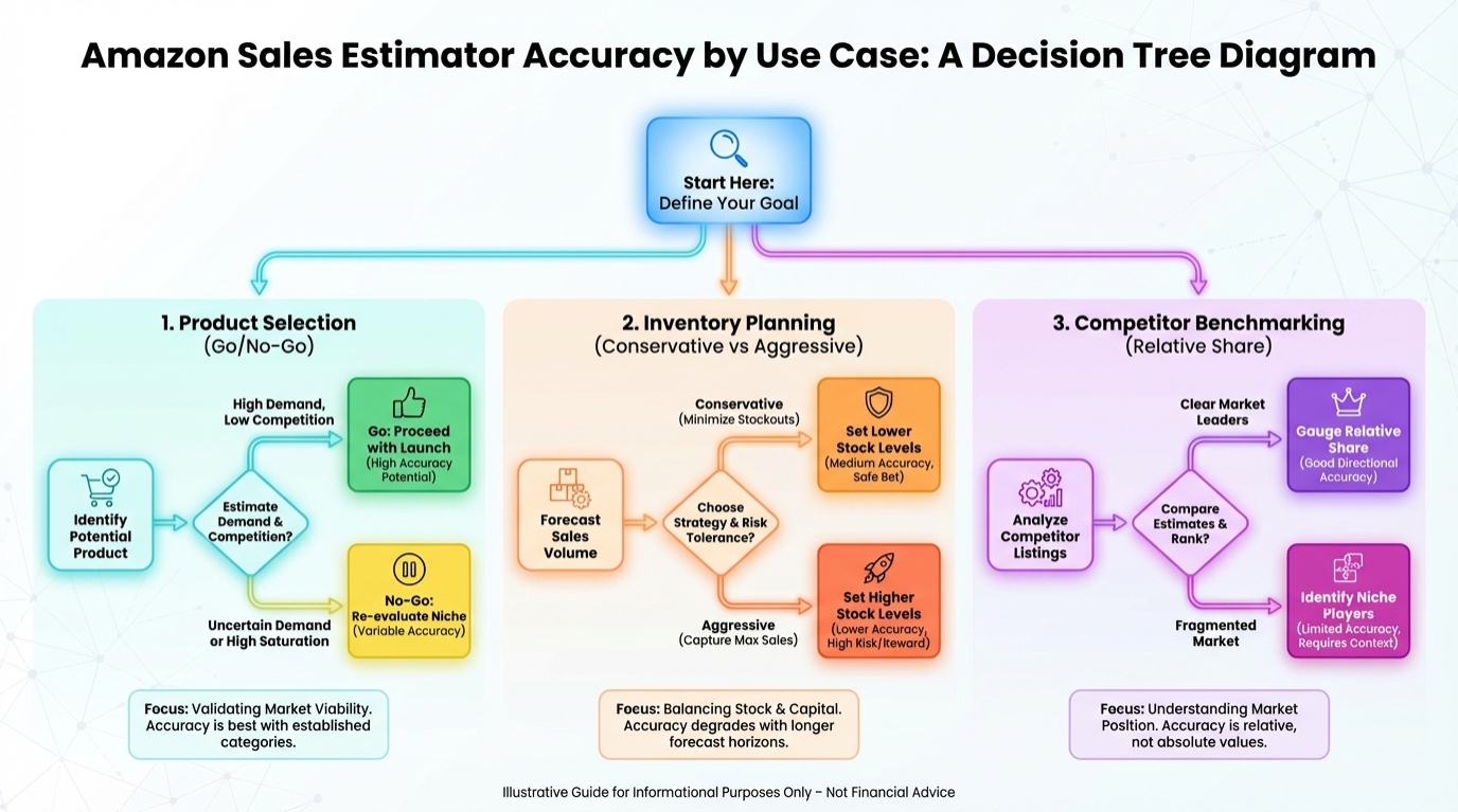 Decision tree for Amazon sales estimator accuracy by use case