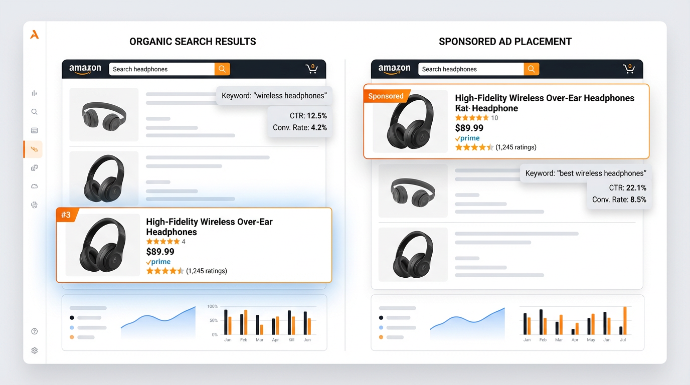 Organic Ranking vs. Sponsored Ranking: The Synergy data analysis