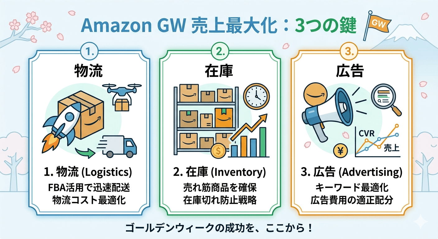 Amazonゴールデンウイークセールで売上を伸ばすための3つの重要な対策