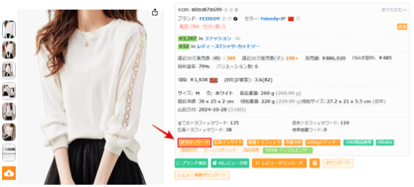 商品ページでの使い方
