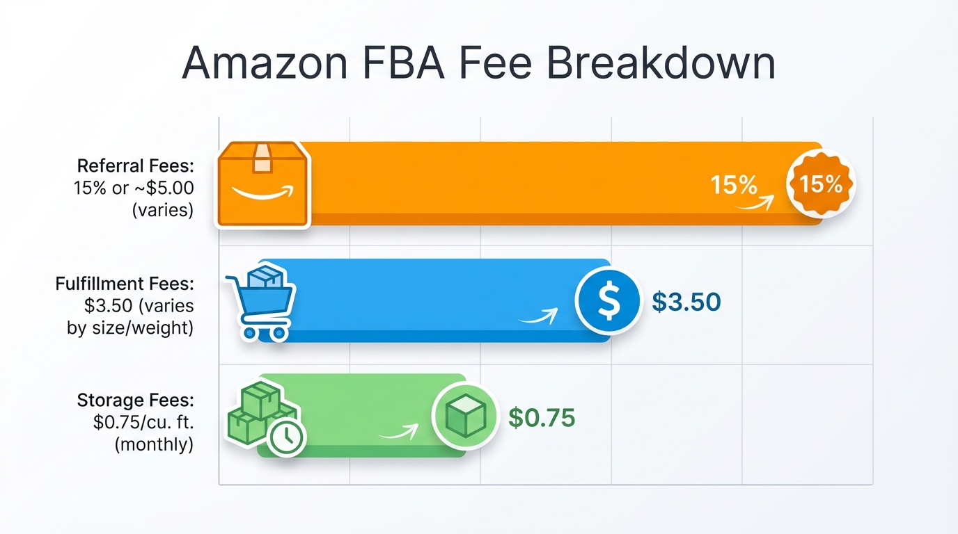 Amazon FBA fee comparison by type