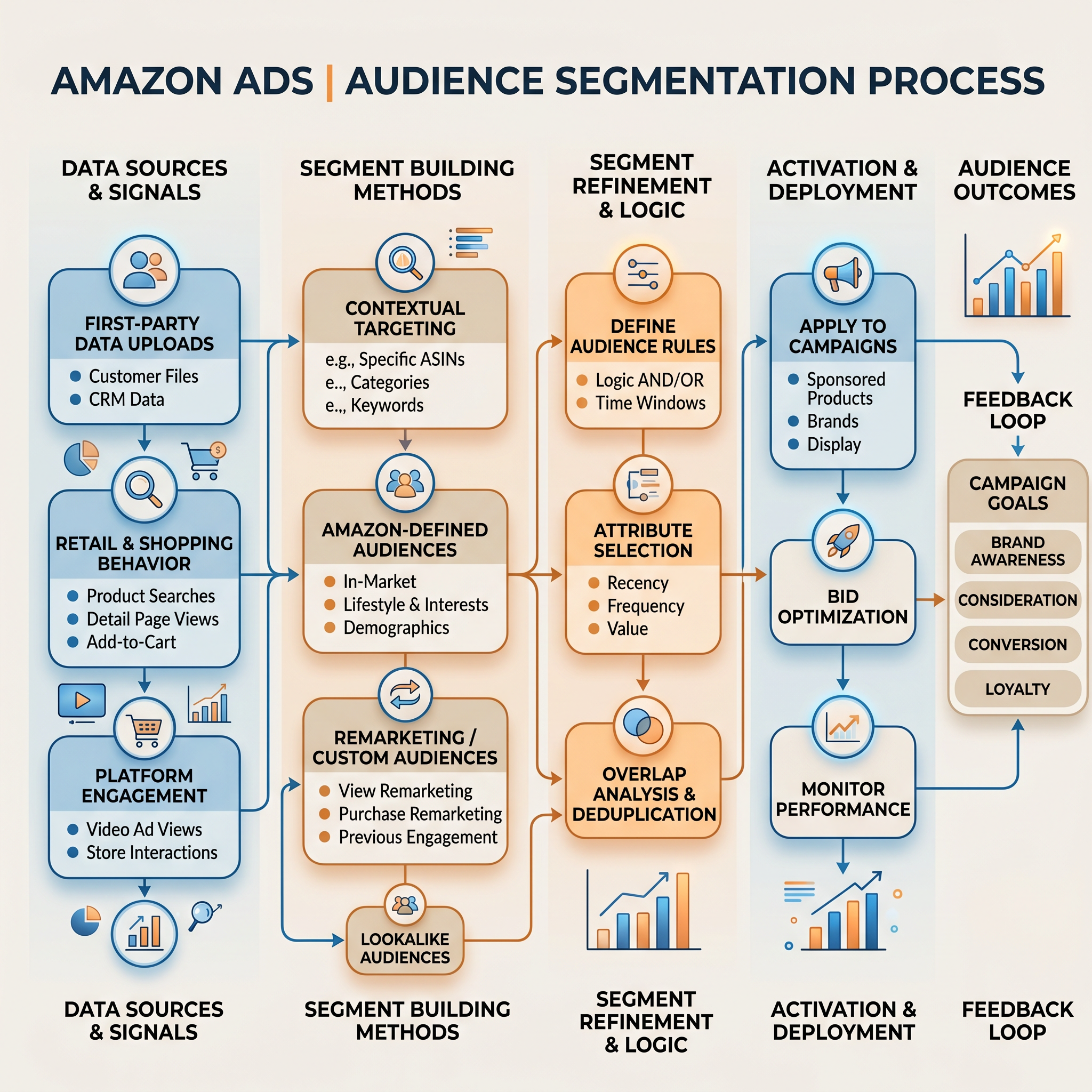 Amazon Sponsored Display audience targeting segmentation diagram