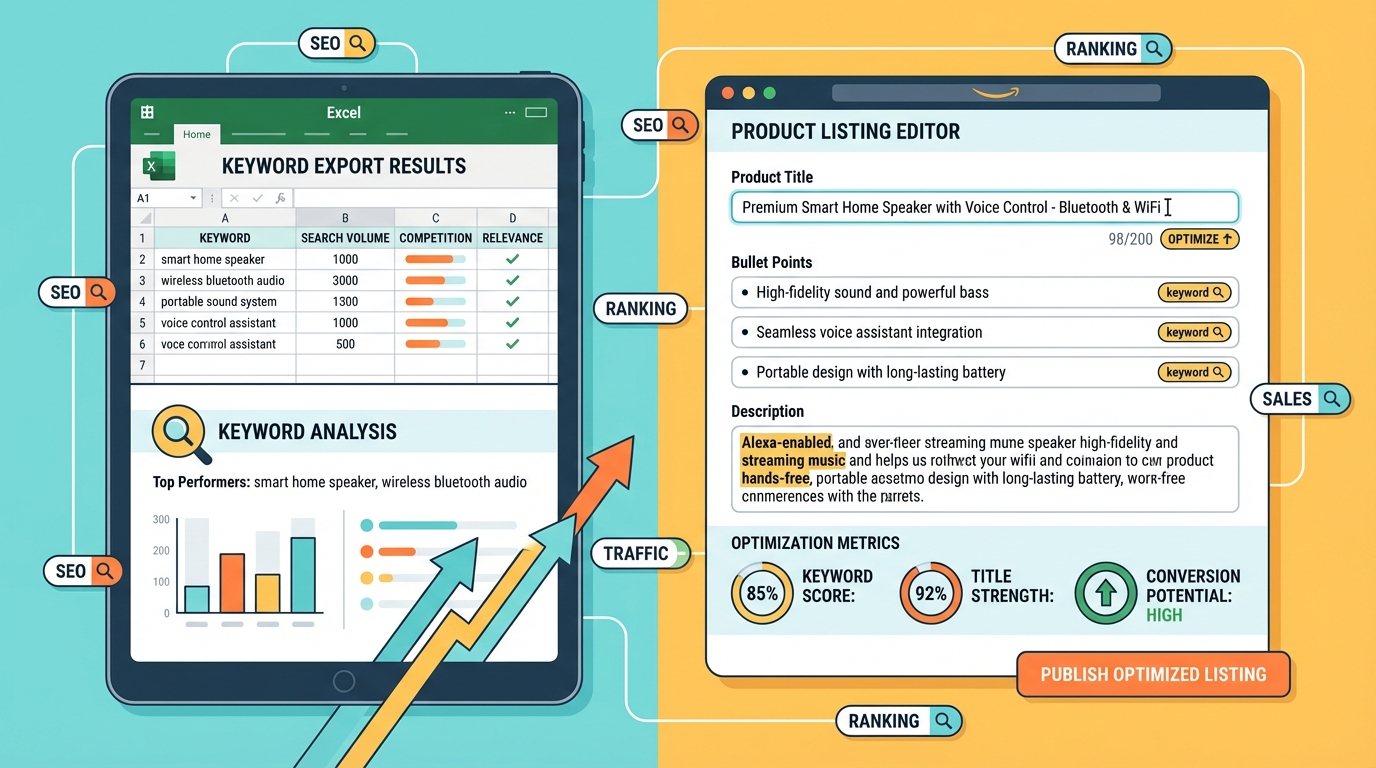 Applying keyword research from SellerSprite to optimize Amazon product listing