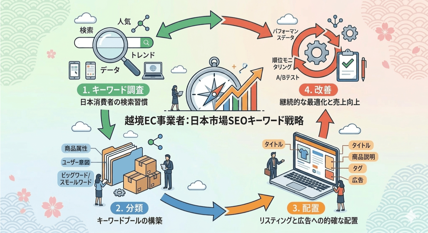 Amazonキーワード調査から、分類、配置、測定、改善までの流れ