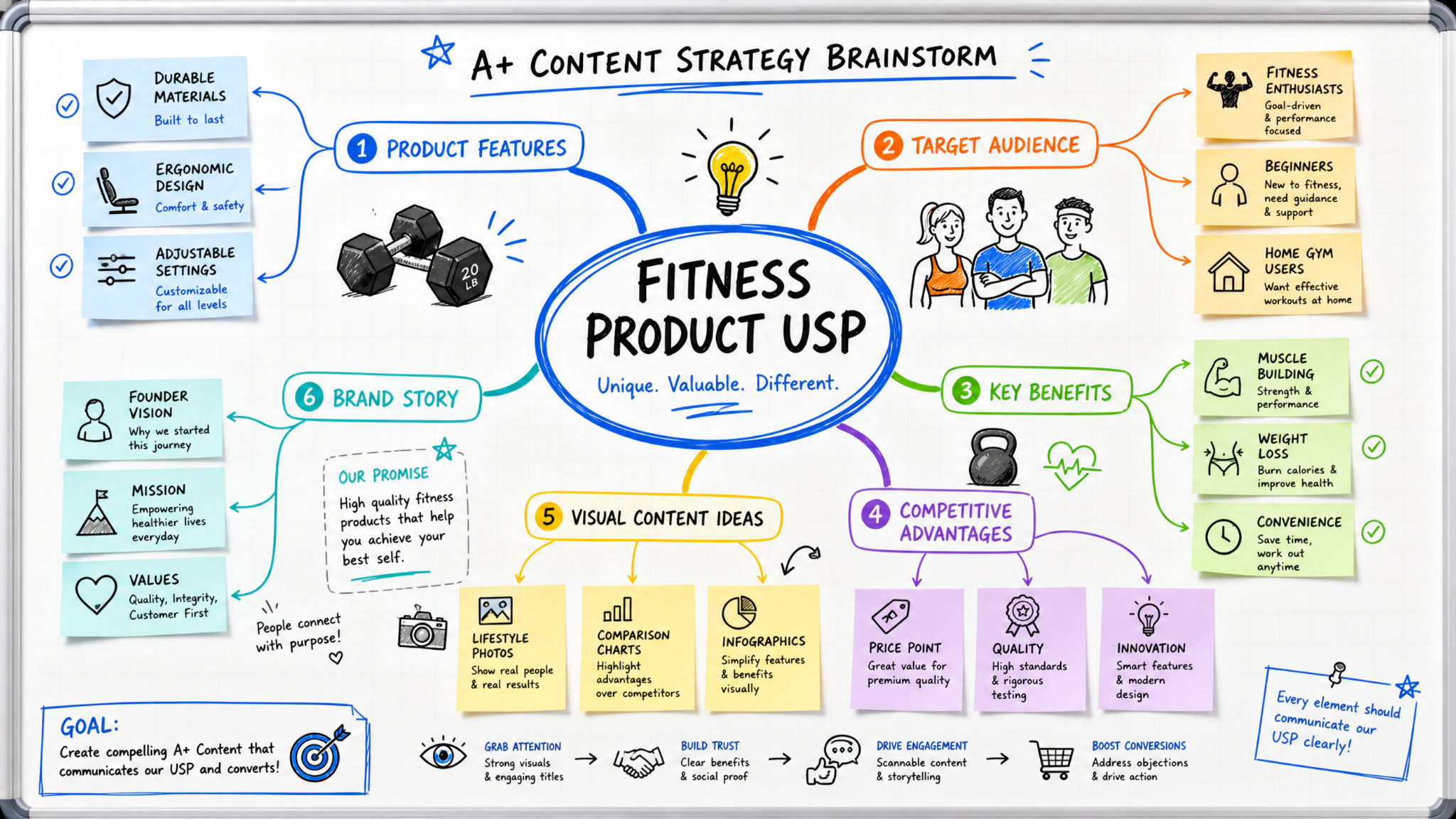 Content planning flowchart for Amazon A+ Content strategy