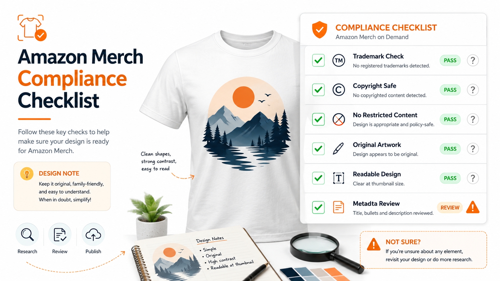 Compliance checklist for Amazon Merch design