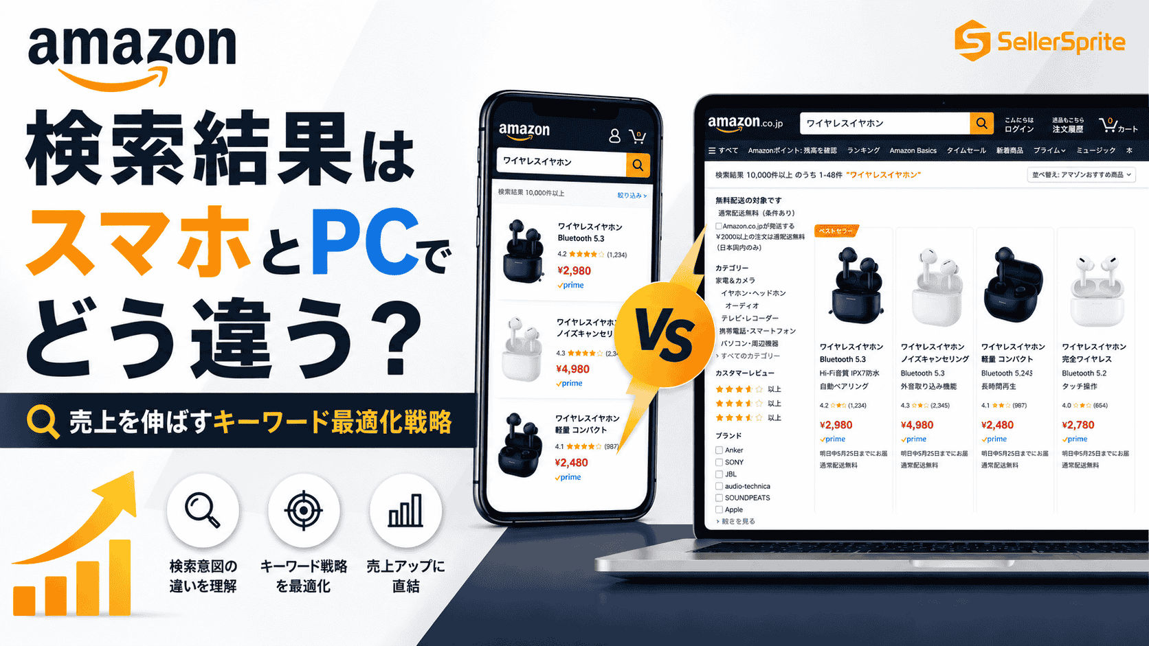 Amazon検索結果はスマホとPCでどう違う？売上を伸ばすキーワード最適化戦略