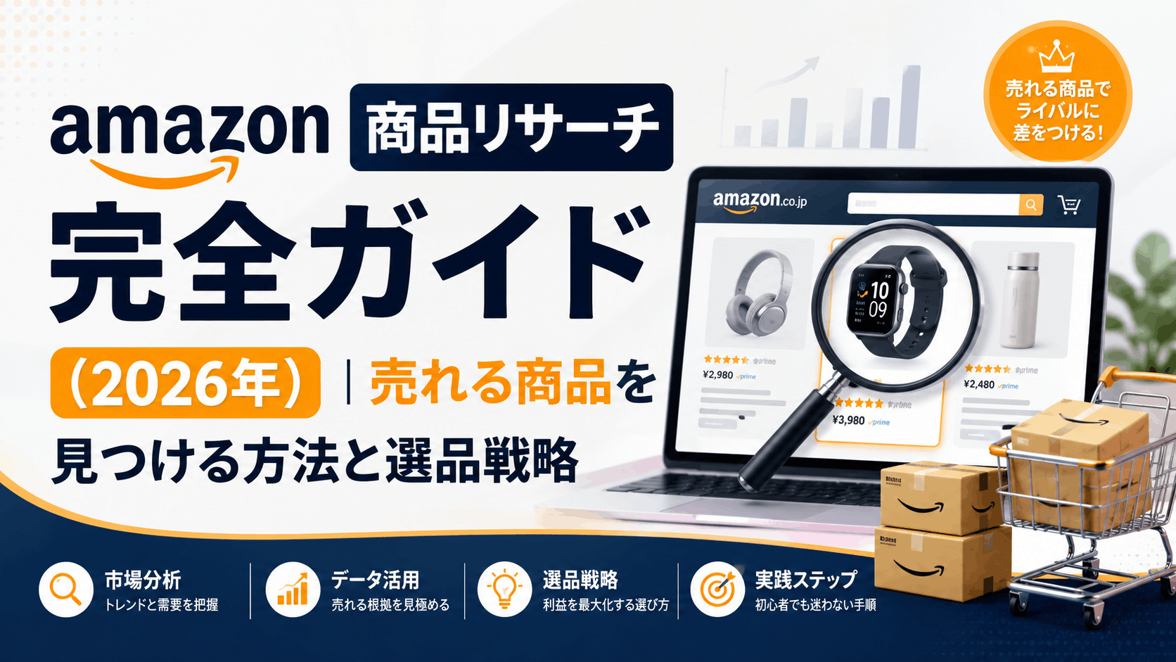 Amazon商品リサーチ完全ガイド（2026年）｜売れる商品を見つける方法と選品戦略