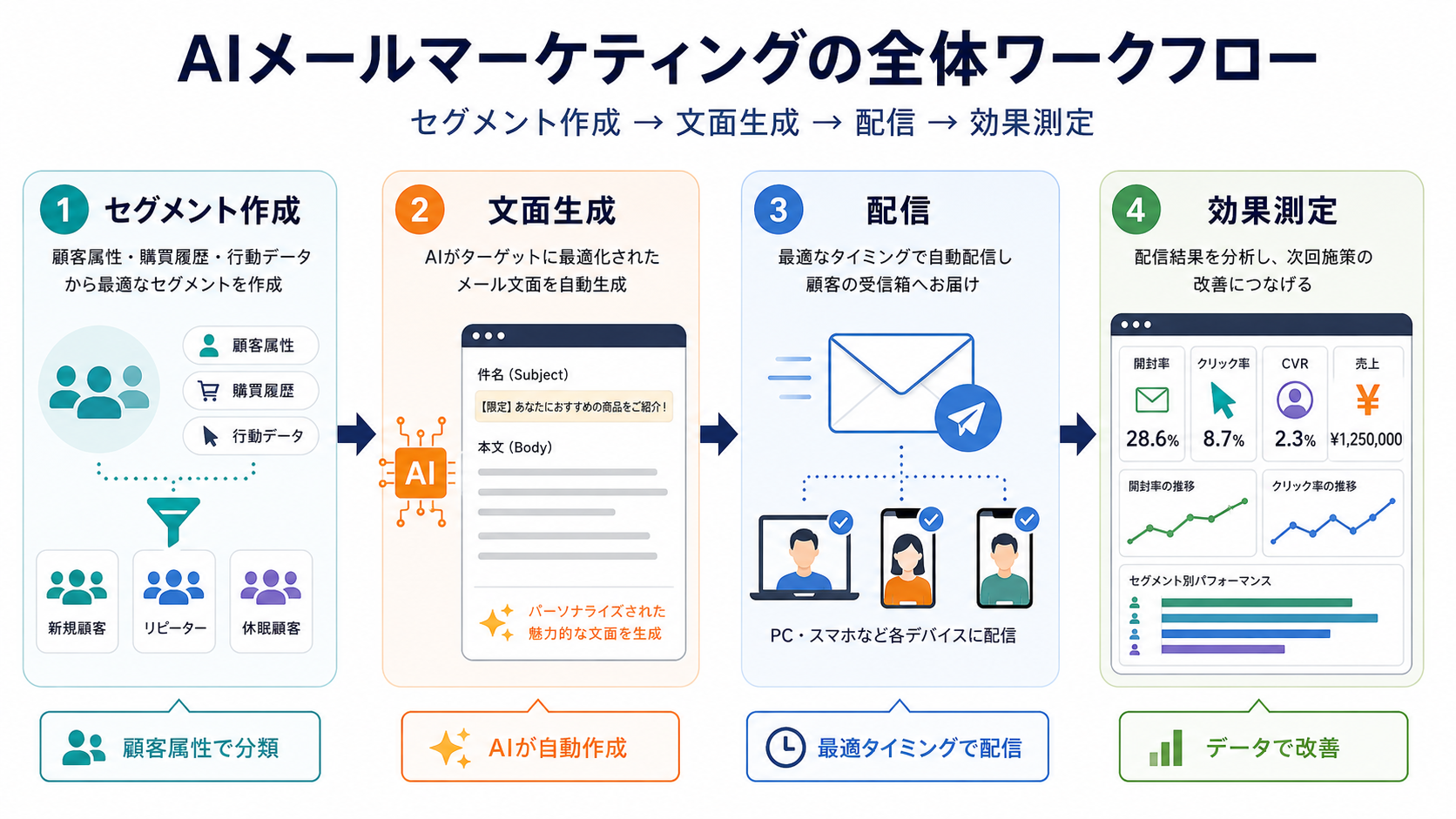 AIメールマーケティングの全体ワークフロー